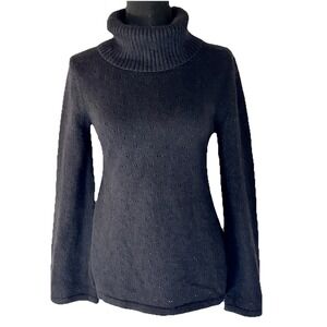 Carrol Reed Women's Wool Sweater Elegant Angora Chic Turtleneck Knit Black Small